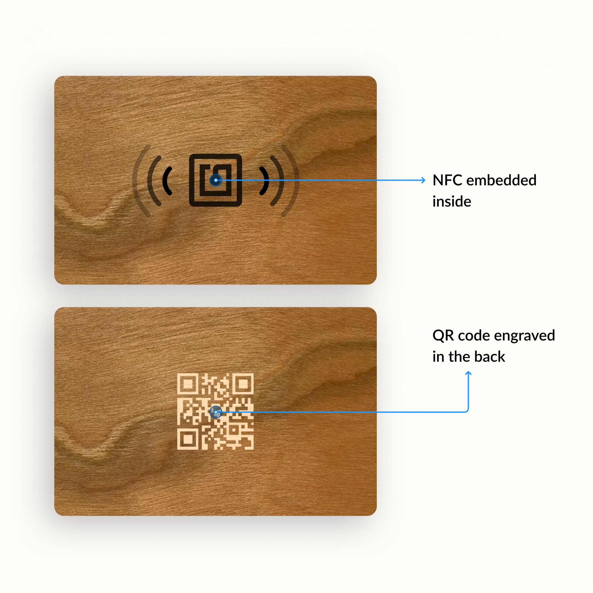 Wood NFC Business Card - Image 2